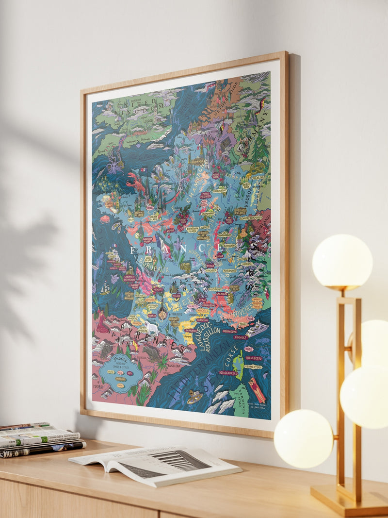 France Wine Poster