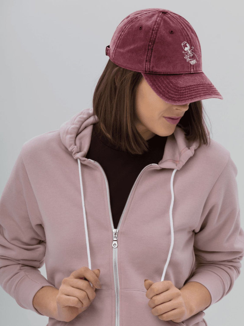 Burgundy Swirl logo Cap